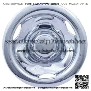 (One) 10 inch Deep Dish Golf Cart Wheel Cover (Chrome)