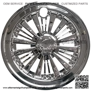 (4) 8" Chrome Wheel Covers Golf Cart EZ-GO, Club Car