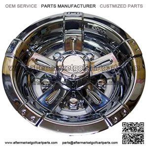 Golf Cart Wheel Covers by 8" Vegas Chrome Set of 4 Hubcaps