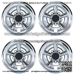 Golf Cart Wheel Covers, 8" Chrome (Set of 4)