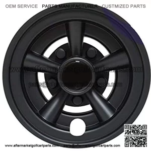 Golf Cart 8" Wheel Rim'SS' Matt Black Hub Caps for EZGO Club CAR Yamaha(Set of 4)