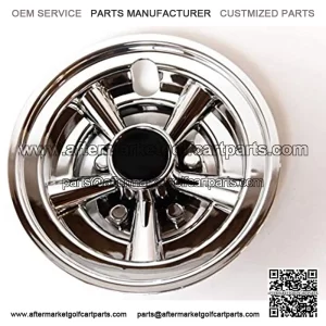 1pc Replacement Chrome Golf Cart Hub Caps 8 inch Wheel Cover