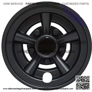 8" Wheel Rim 'SS' Glossy Black Hub Caps(Set of 4) For EZGO CLUB CAR YAMAHA Golf Cart