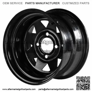 10" Black Steel Wheels with Lifted Tire Options Combo