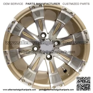 12" Golf Cart Wheel, Machined/Pearl Rim & Center Cap, 12x7 ET-25