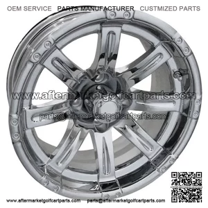14" Golf Cart Wheel, Chrome Rim & Center Cap, 14x6 ET-0