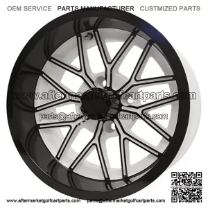 14" Golf Cart Wheel, White/GloBlack Rim, 14x7 ET-25