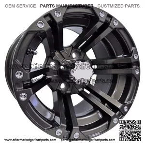 12" Golf Cart Wheel, Gun Metal Gray Rim, 12x7 ET-25