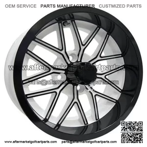 14" Golf Cart Wheel, GloWhite with Black Rim, 14x6 ET-10