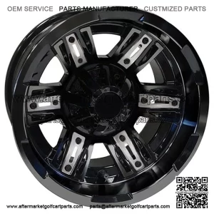12" Golf Cart Wheel, GloBlack Rim, 12x7 ET-25