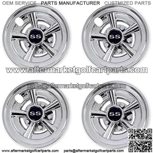 Golf Cart SS Wheel Covers Hub Caps for Most Golf Carts 8 inch(Set of 4)