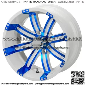 Revenge 14x7 Casino White & Blue Golf Cart Wheel 3:4 Offset