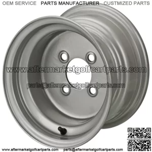 Revenge 10" Silver Steel Golf Cart Wheel 3:4 Offset