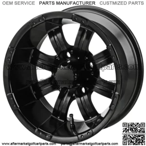 Revenge 12" Casino Matte Black Golf Cart Wheel 3:4 Offset