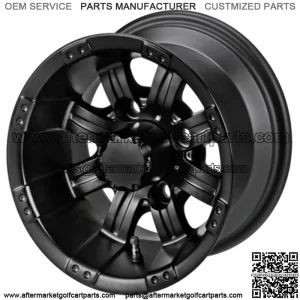 Revenge 10" Casino Matte Black Golf Cart Wheel 3:4 Offset