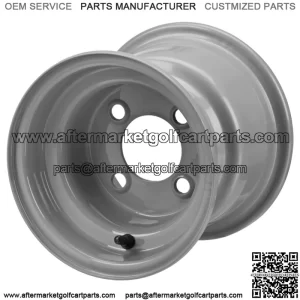 Revenge 8" Gray Steel Golf Cart Wheel (No Offset)