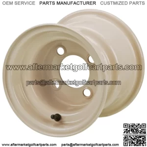 Revenge 8" Beige Steel Golf Cart Wheel (No Offset)