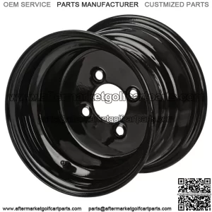 Revenge 8" Glossy Black Steel Golf Cart Wheel (No Offset)