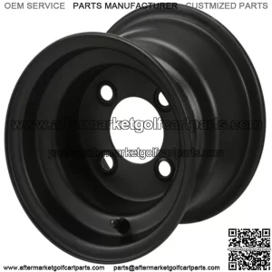 Revenge 8x7 Black Steel Golf Cart Wheel