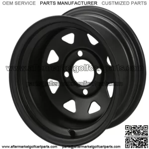 Revenge 12" Black Steel Golf Cart Wheel 2:5 Offset