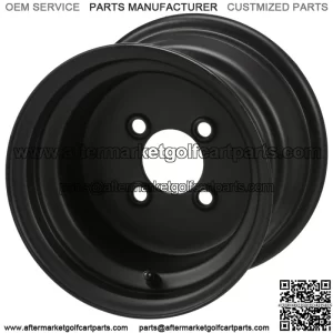 Revenge 10x7 Black Steel Golf Cart Wheel 3:4 Offset