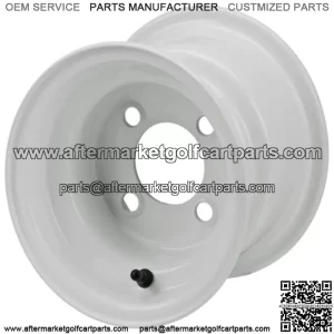 Revenge 8x7 White Steel Golf Cart Wheel