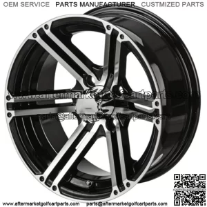 Revenge 12" Yukon Black & Machined Golf Cart Wheel 3:3 Offset