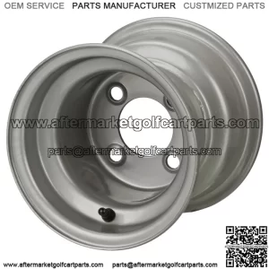 Revenge 8x7 Silver Steel Golf Cart Wheel 3:4 Offset