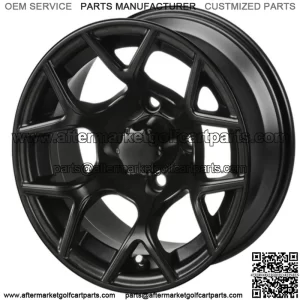 Revenge 12x7 Ninja Matte Black Golf Cart Wheel 3:4 Offset