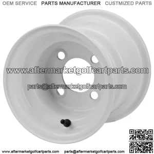 Revenge 8x7 White Steel Golf Cart Wheel 3:4 Offset