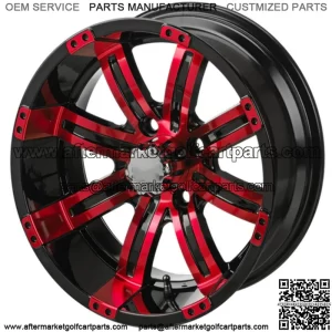 Revenge 12x7 Casino Cross Black & Red Golf Cart Wheel 3:4 Offset
