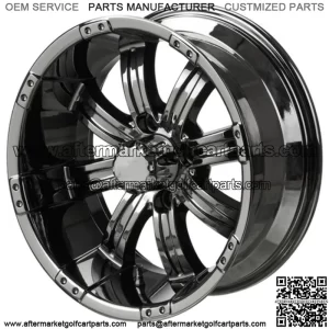Revenge 12x7 Casino Black Mirror Golf Cart Wheel 3:4 Offset
