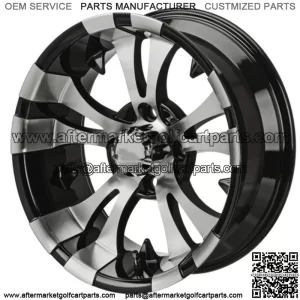 Revenge 14x7 Warlock Black & Machined Golf Cart Wheel 3:4 Offset