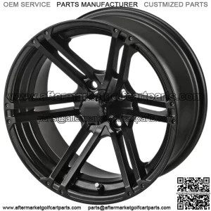 Revenge 14x7 Yukon Matte Black Golf Cart Wheel 3:4 Offset