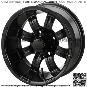 Revenge 14x7 Casino Matte Black Golf Cart Wheel 3:4 Offset