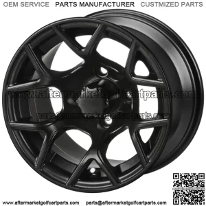 Revenge 14x7 Ninja Matte Black Golf Cart Wheel 3:4 Offset