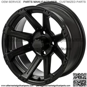Revenge 14x7 Rampage Matte Black Golf Cart Wheel 3:4 Offset