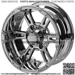 Revenge 12x7 Raptor Chrome Mirror Golf Cart Wheel 3:4 Offset