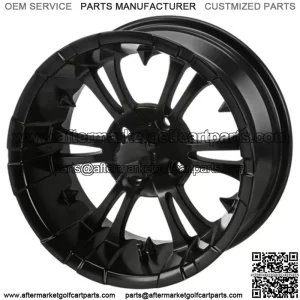 Revenge 15x7 Warlock Matte Black Golf Cart Wheel 3:4 Offset