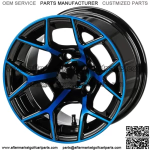 Revenge 14x7 Ninja Black & Blue Golf Cart Wheel 3:4 Offset