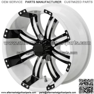 Revenge 14x7 Casino Black & White Golf Cart Wheel 3:4 Offset