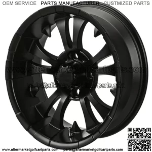 Revenge 14x7 Warlock Matte Black Golf Cart Wheel 3:4 Offset