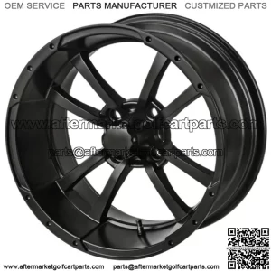 Revenge 15x7 Maltese Matte Black Golf Cart Wheel 3:4 Offset