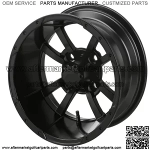 Revenge 12" Maltese Cross Matte Black Golf Cart Wheel 2:5 Offset
