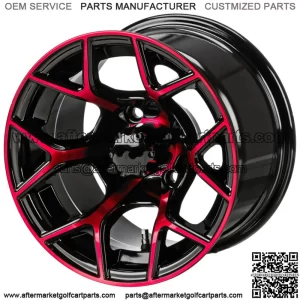 Revenge 14x7 Ninja Black & Red Golf Cart Wheel 3:4 Offset