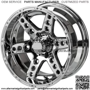 Revenge 14x7 Chaos Chrome Mirror Golf Cart Wheel 3:4 Offset