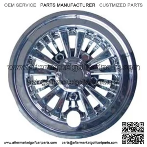 (4) 8" CHROME Golf Cart Hub Caps  - EZGO, CLUB CAR, YAMAHA Set of 4 Wheel Covers
