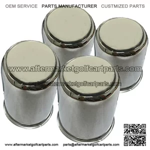 Alloy Golf Cart Wheel Center Cover Cap, Chrome