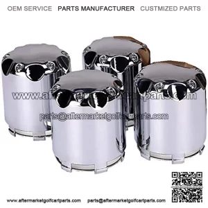Golf Cart Wheel Alloy Center Hub Cap 8,10,12 Inch Push in Style Chrome Center Caps for Golf Cart Wheel