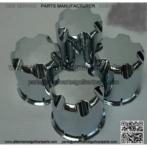 Golf Cart For UTV ATV Wheel Rim 'HD' All Chrome Center Caps (Set of 4)